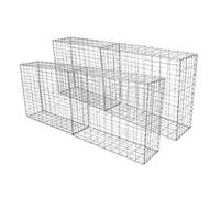 Lot de 4 Paniers de Gabions Argentés en Acier Galvanisé pour Projets d’Aménagement Extérieur, Murs de Soutènement, Clôture de Jardin. 100 x 80 x 30cm