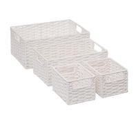 Lot de 4 paniers de rangement Costa blanc - FIVE
