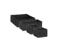 - Lot de 4 Paniers de Rangement "Déco" 28cm Noir