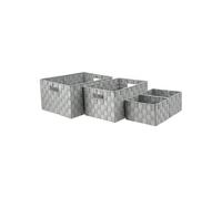 JJA – Lot de 4 paniers de rangement déco 38 cm – Gris