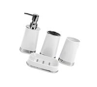Lot de 4 paniers de rangement en plastique pour salle de bain - Support mural pour papier et brosse à dents - Installation sans outils - Ensemble d'accessoires de salle de bain