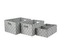 JJA – Lot de 4 paniers de rangement déco 38 cm – Gris