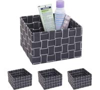 4x panier de rangement HWC-C37, 12x19x19cm gris foncé