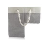 Lot de 4 paniers de rangement pliables gris de 40,6 x 40,6 cm avec poignées en coton - Polyvalents pour linge, jouets, chambre d'enfant et décoration d'intérieur - Solution de rangement élégante et