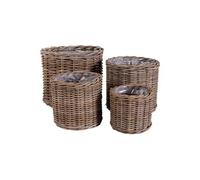 Lot de 4 Paniers décoratifs COCCO en rotin naturel - Bois