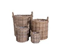 Lot de 4 Paniers Décoratifs en Rotin avec Anses - SELVA -