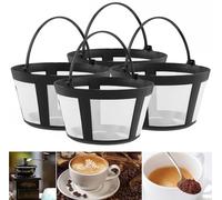 Lot de 4 paniers filtrants réutilisables pour cafetières et cafetières Mr. Coffee et Black & Decker, compatibles avec la plupart des machines à café de 8 à 12 tasses