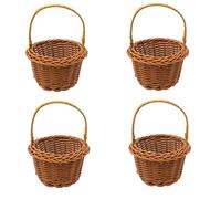 Lot de 4 paniers miniatures élégants faits à la main en rotin pour les mariages et le rangement