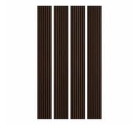 Lot de 4 Panneau tasseaux Bois 250 x 30 x 1,9 cm - décor chêne foncé/Feutrine Noir - 3m²