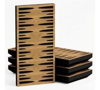 Lot de 4 Panneaux acoustiques étroits absorbants diffusants | 50x25cm | Absorption - Diffusion - Réflexion - Insonorisation | Modèle - Epaisseur - Couleur : [P34-33mm | Chêne]