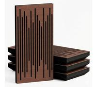 Lot de 4 Panneaux acoustiques étroits absorbants diffusants | 50x25cm | Absorption - Diffusion - Réflexion - Insonorisation | Modèle - Epaisseur - Couleur : [P14-53mm | Chêne]