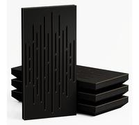 Lot de 4 Panneaux acoustiques étroits absorbants diffusants | 50x25cm | Absorption - Diffusion - Réflexion - Insonorisation | Modèle-Epaisseur-Couleur : [WAVE - 53 mm | Noir]