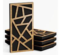 Lot de 4 Panneaux acoustiques étroits absorbants diffusants | 50x25cm | Absorption - Diffusion - Réflexion - Insonorisation | Modèle-Epaisseur-Couleur : [SKYROSS - 53 mm | Chêne]