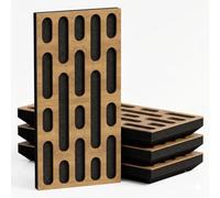 Lot de 4 Panneaux acoustiques étroits absorbants diffusants | 50x25cm | Absorption - Diffusion - Réflexion - Insonorisation | Modèle - Epaisseur - Couleur : [P24-53mm | Chêne]