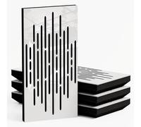 Lot de 4 Panneaux acoustiques étroits absorbants diffusants | 50x25cm | Absorption - Diffusion - Réflexion - Insonorisation | Modèle-Epaisseur-Couleur : [WAVE - 53 mm | Plastique blanc brillant]
