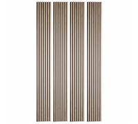 Lot de 4 panneaux acoustiques tasseaux bois 250 x 30 x 2 cm - Lamelles bois placage chêne clair véritable fond noir - 3m²