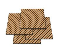 Lot de 4 panneaux acoustiques Vang à lamelles en diagonale 1,44 m² effet chêne, foncé