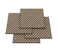 Lot de 4 panneaux acoustiques Vang à lamelles en diagonale 1,44 m² effet noyer, clair