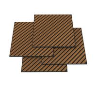 Lot de 4 panneaux acoustiques Vang à lamelles en diagonale 1,44 m² effet teck