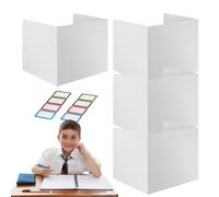 Lot de 4 panneaux brise-vue pour bureau d'étudiant, séparateurs de confidentialité pour bureaux d'étudiants, 4 séparateurs de bureau brise-vue, panneau brise-vue facile à nettoyer, séparateur de
