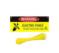 Lot de 4 panneaux d'avertissement de clôture électrique, 25,4 x 10,2 cm, panneau de sécurité « Do Not Touch or Climb » pour ferme, maison, cour, entrepôt, 25,4 x 10,