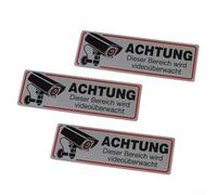 Lot de 4 panneaux de caméra vidéo en acier inoxydable pour intérieur et extérieur, 12 x 4 cm pour campus d'entreprise, portails résidentiels