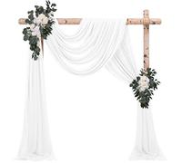 Lot de 4 panneaux de tissu drapé pour arche de mariage, 73 cm x 6,1 m, blanc crème pour arche de mariage, décoration de cérémonie, arche de scène, décoration de plafond