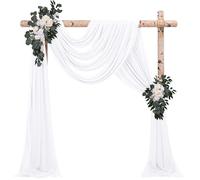 Lot de 4 panneaux de tissu drapé pour arche de mariage, 73 cm x 6,1 m, blanc pour arche de mariage, décoration de cérémonie, arche de scène, église, fête, décoration de plafond