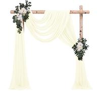 Lot de 4 panneaux de tissu drapé pour arche de mariage, 73 cm x 6,1 m, ivoire, pour arche de mariage, décoration de cérémonie, arche de scène, décoration de plafond