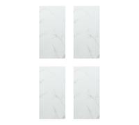 Lot de 4 Panneaux Effet Marbre "Bano" 30x60cm Blanc