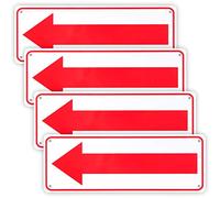 Lot de 4 panneaux en forme de flèche, pour une utilisation en intérieur ou en extérieur, 25,4 x 8,9 cm, panneau réfléchissant en aluminium antirouille, résistant aux UV et aux intempéries