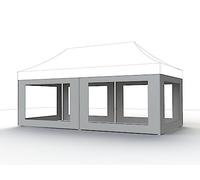 Lot de 4 Panneaux latéraux Blancs pour pavillon Pro 3 x 6 m, Housse en Polyester, 300 g/m² en Blanc