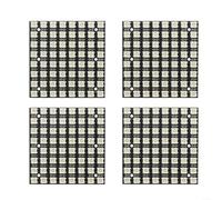 Lot de 4 panneaux LED 64 bits, module d'affichage couleur 5050 RVB 8 x 8 pour Arduino, contrôle numérique 5 V, carré compact de 6,5 cm