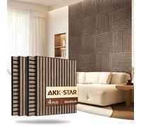Lot de 4 panneaux muraux acoustiques à lattes en bois - 60 x 60 x 1,8 cm - Panneaux muraux en bois insonorisants pour intérieurs élégants - Couvre 15,5 m² (4# noyer)