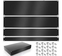 Lot de 4 panneaux vierges 1U/2U/3U/4U - Panneau d'obturation 1U en métal démonté - Panneau de remplissage pour rack de serveur ou armoire réseau, noir, 4 tailles