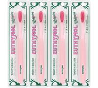 Lot De 4 Paquets De Brosses À Dents Blanchissantes (Rose)-Petite Tête Complète-Poils Micro Doux Haute Résistance-Nettoyage En Profondeur-Gencives Sensibles-Soins Dentaires
