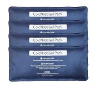 Lot de 4 paquets de gels chauds et froids pour soulager la douleur, 4 paquets de glace réutilisables bleus de 10 x 22 cm, avec étui de gonflement, ecchymoses, blessures, chirurgie, mal de