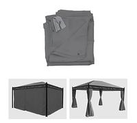 Lot De 4 Parois Latérales Pour Pergola Cadiz, Paroi Latérale De Rechange Pavillon 4x3m, Polyester Gris Gris