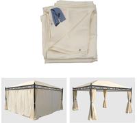 Lot de 4 parois latérales pour pergola Cadiz, paroi latérale de Rechange pavillon 4x3m, Polyester - crème