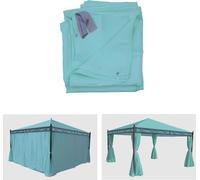 lot de 4 parois latérales pour pergola Cadiz, paroi latérale de rechange pour pavillon 4x4m, polyester ~ turquoise