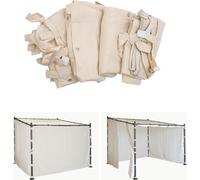 lot de 4 parois latérales pour pergola HWC-A22, paroi latérale de remplacement pour pavillon, 3x3m polyester ~ crème