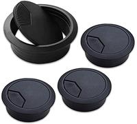 Lot de 4 passe-câbles de bureau, cache-câbles de 60 mm, couvre-câbles pour la maison et le bureau - Noir