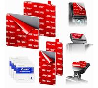 Lot de 4 pastilles adhésives double face pour montage de caméra embarquée - Fabriqué avec 3M VHB, ruban de rechange résistant à la chaleur - 2 carrés et 2 rectangulaires pour pare-brise et tableau de