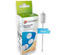 Lot de 4 pastilles détartrantes 311909 TCZ6004 compatibles avec toutes les machines à café Bosch Tassimo avec brosse de nettoyage DL-Pro (1)