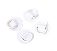 Lot de 4 patchs avec anneau en D pour bateau gonflable, kayak, bateau pneumatique, revêtement en PVC (blanc)