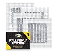Lot de 4 Patchs de Réparation Murale 10 x 10 cm | Kit Autocollant pour Plaques de Plâtre, Murs et Plafonds