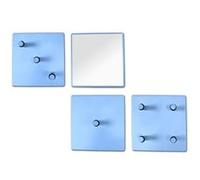 Lot de 4 Patères en Métal Laqué 15cm Bleu Bleu G