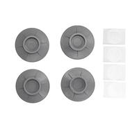 Lot de 4 patins anti-vibrations pour machine à laver, antidérapants, absorbant les chocs, anti-déplacement, anti-bruit, ventouse sous vide, caoutchouc souple TPU, gris, 10 x 10 cm