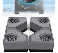 Lot de 4 patins anti-vibrations pour machine à laver, stabilisateur à transfert de vibrations pour éviter que la machine ne bouge et ne fasse du bruit (surélévation de 3,5 cm)