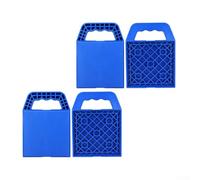 Lot de 4 patins de nivellement en plastique bleu pour crics de camping-car 16,5 x 16,5 cm, base stable pour camping-cars, remorques et cinquième roues, empêche de s'enfoncer dans la boue ou l'herbe